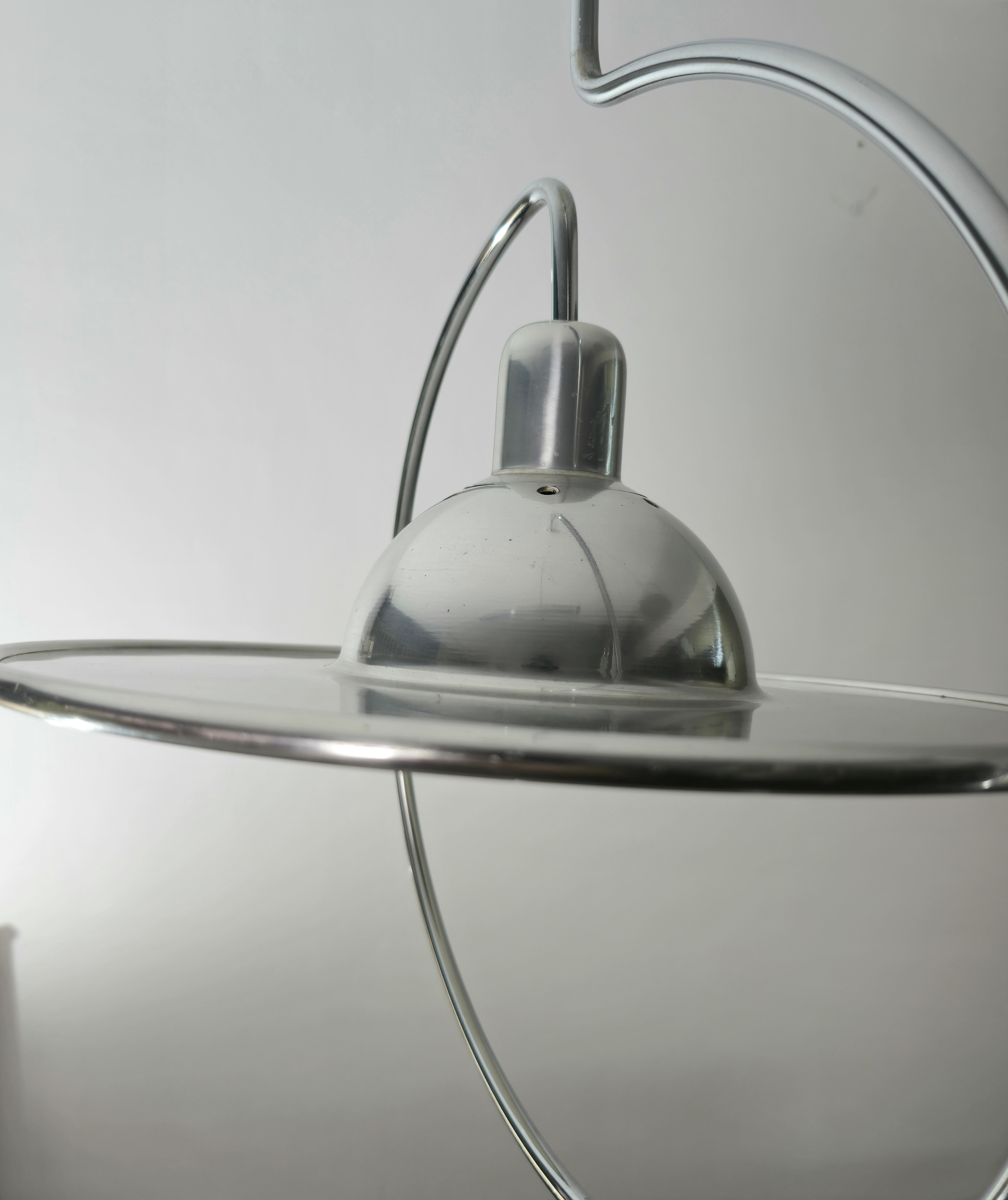 Suspension Pendant Aluminium Valenti Italian Design 1972s Midcentury For Sale 8