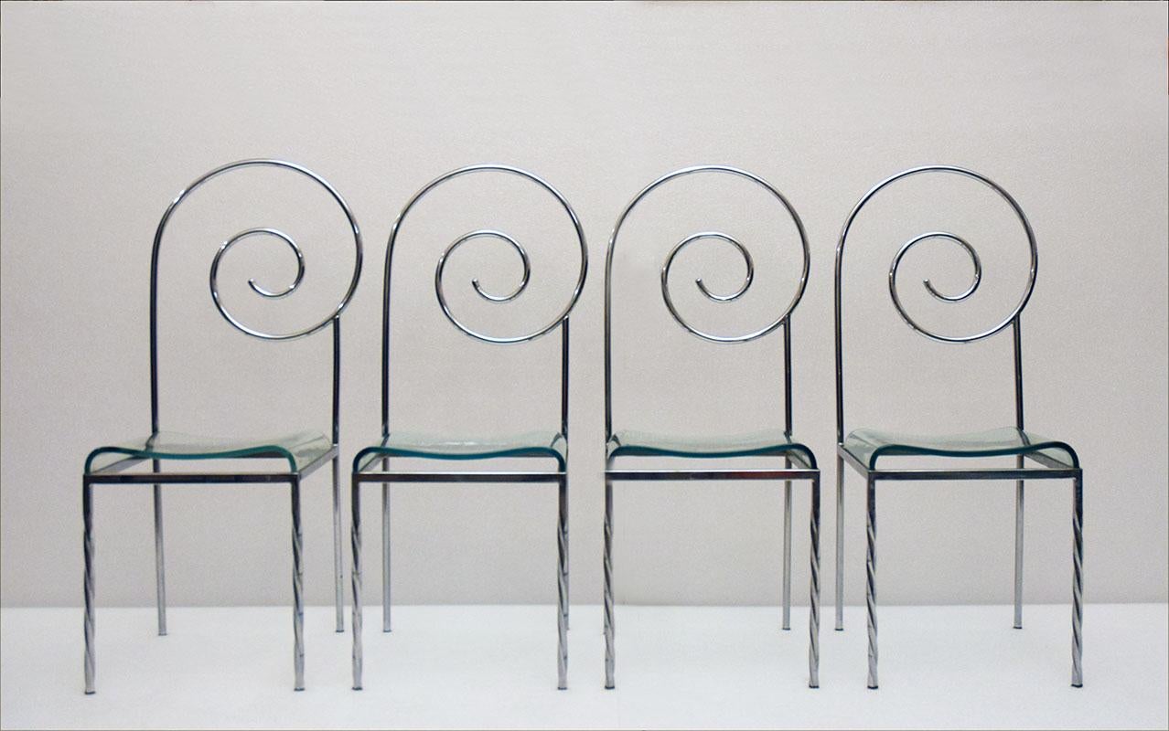 Suspiral chairs design Luigi Serafini for Sawaya & Moroni 1980s 5