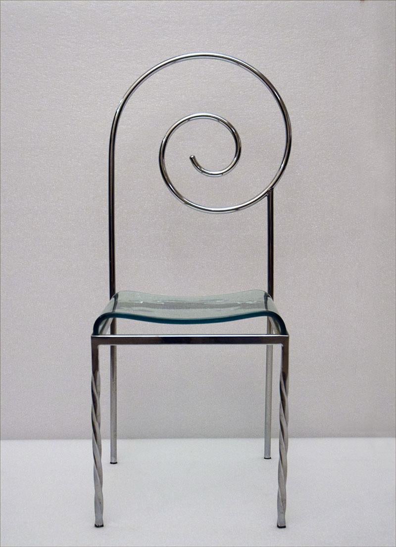 Italian Suspiral chairs design Luigi Serafini for Sawaya & Moroni 1980s