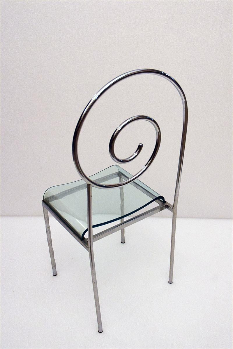 Late 20th Century Suspiral chairs design Luigi Serafini for Sawaya & Moroni 1980s
