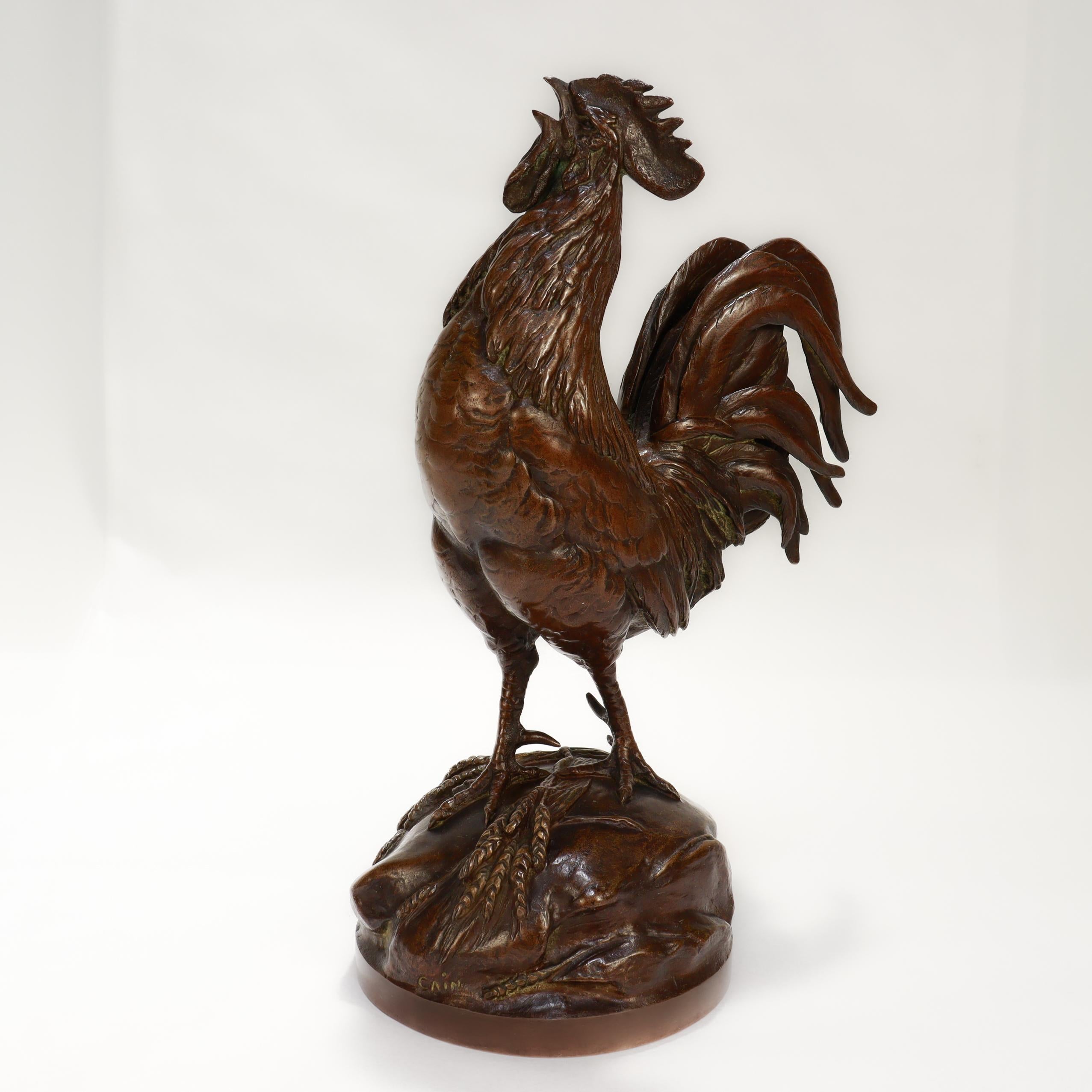 Ein feiner französischer figuraler Hahn aus Bronze.

Unter dem Titel 