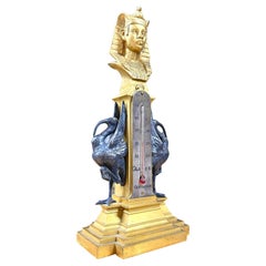 Susse Frères - Pharaoh Thermometer, Neo-egyptian, Late 19th Century, Gilt bronze