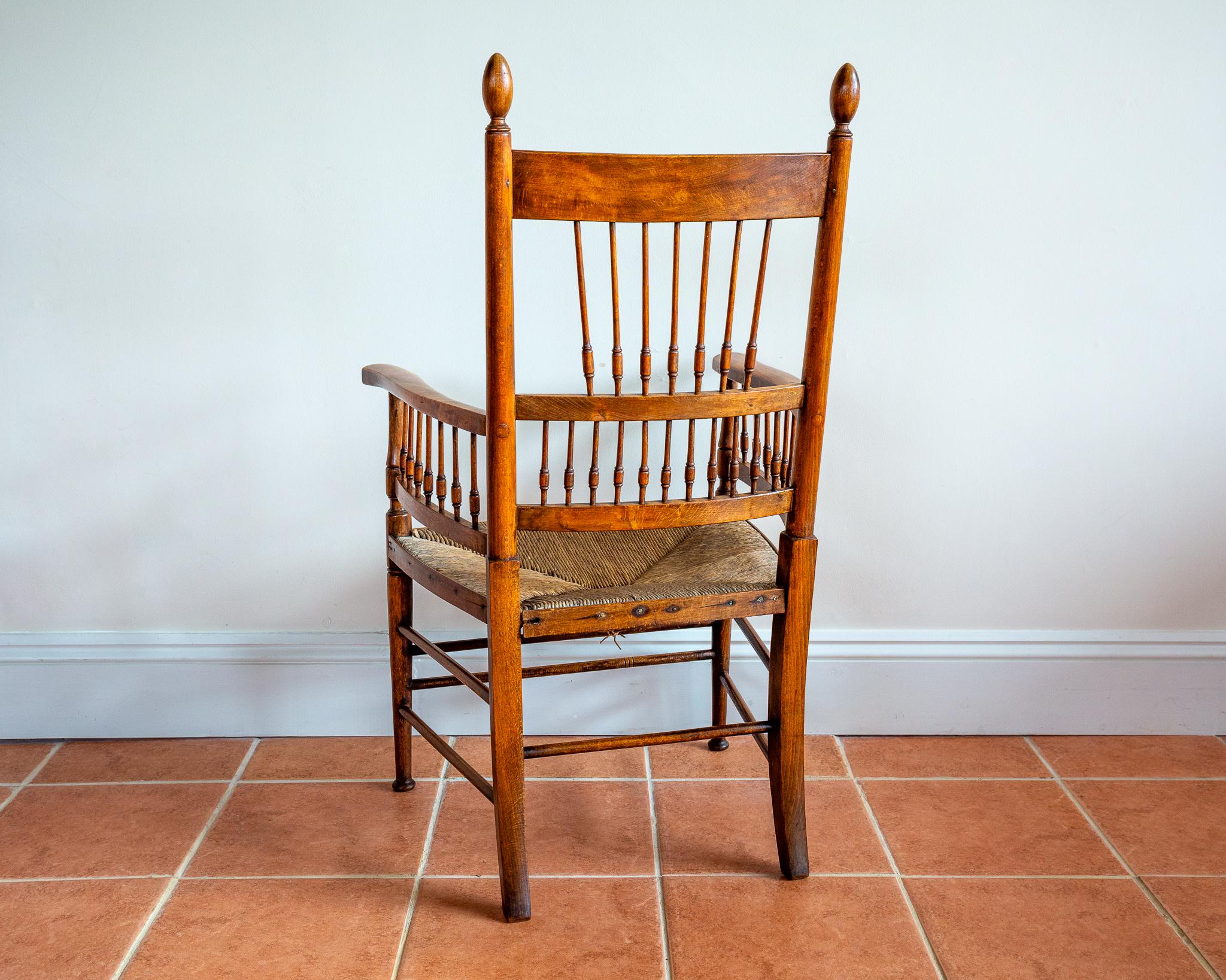 Sussex Chair Liberty Arts & Crafts William Birch E.G. Punnett Morris Style 1900s For Sale 5