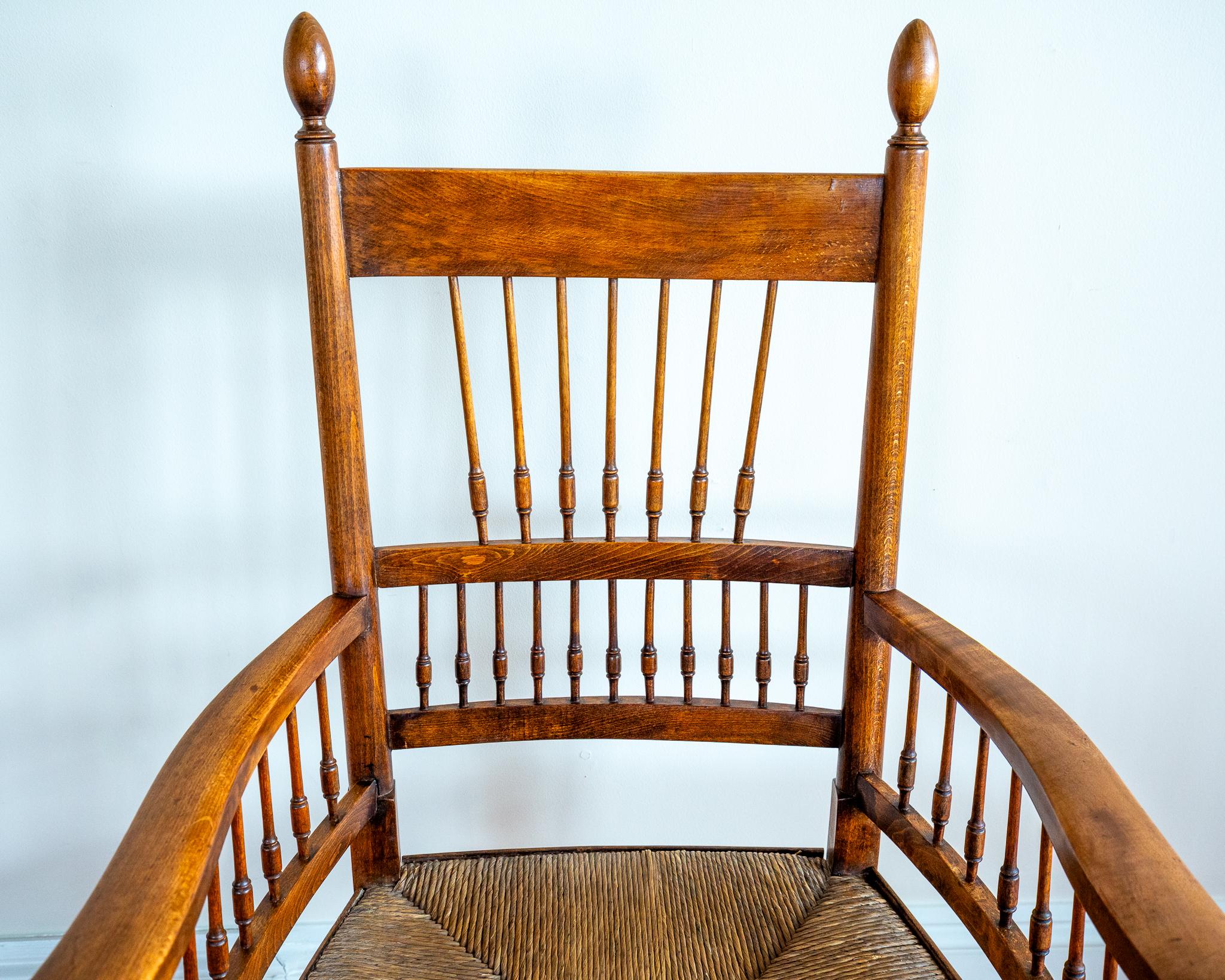 Sussex Chair Liberty Arts & Crafts William Birch E.G. Punnett Morris Style 1900s For Sale 10