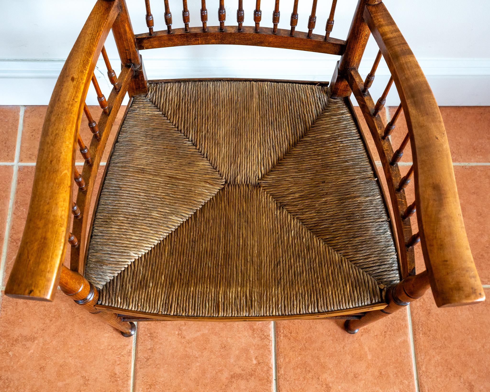 Sussex Chair Liberty Arts & Crafts William Birch E.G. Punnett Morris Style 1900s For Sale 11