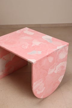 Contemporary Pink Coffee Table Handcrafted 100% Recycled Plastic by Anqa Studios