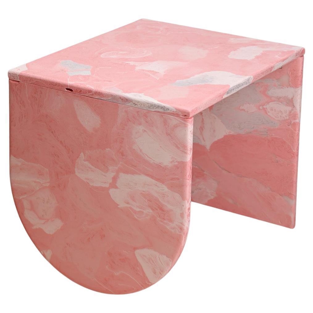 Contemporary Pink Coffee Table Handcrafted 100% Recycled Plastic by Anqa Studios For Sale