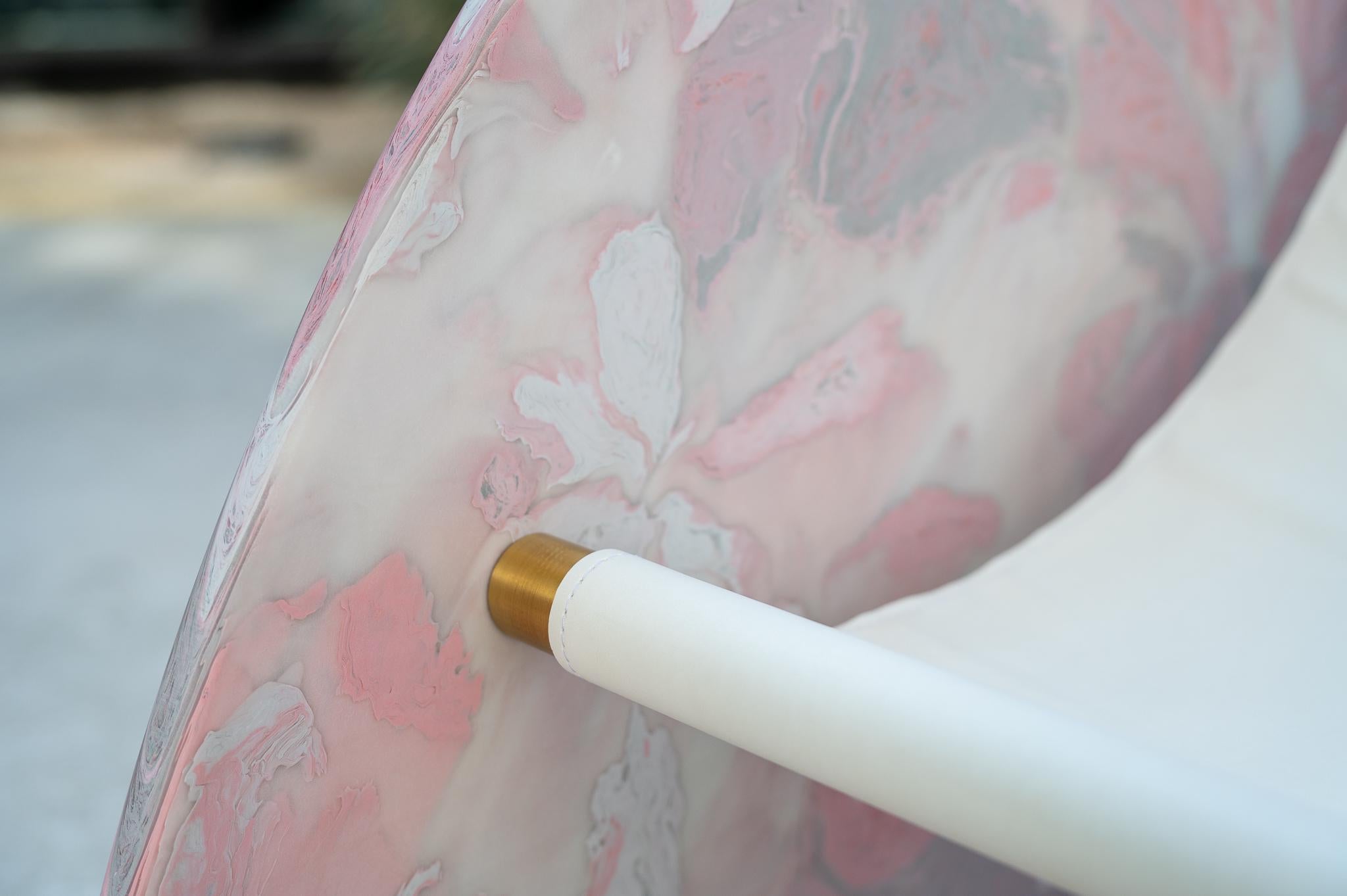 Chaise longue rose contemporaine en plastique 100 % recyclé fabriquée à la main par Anqa Studios en vente 4