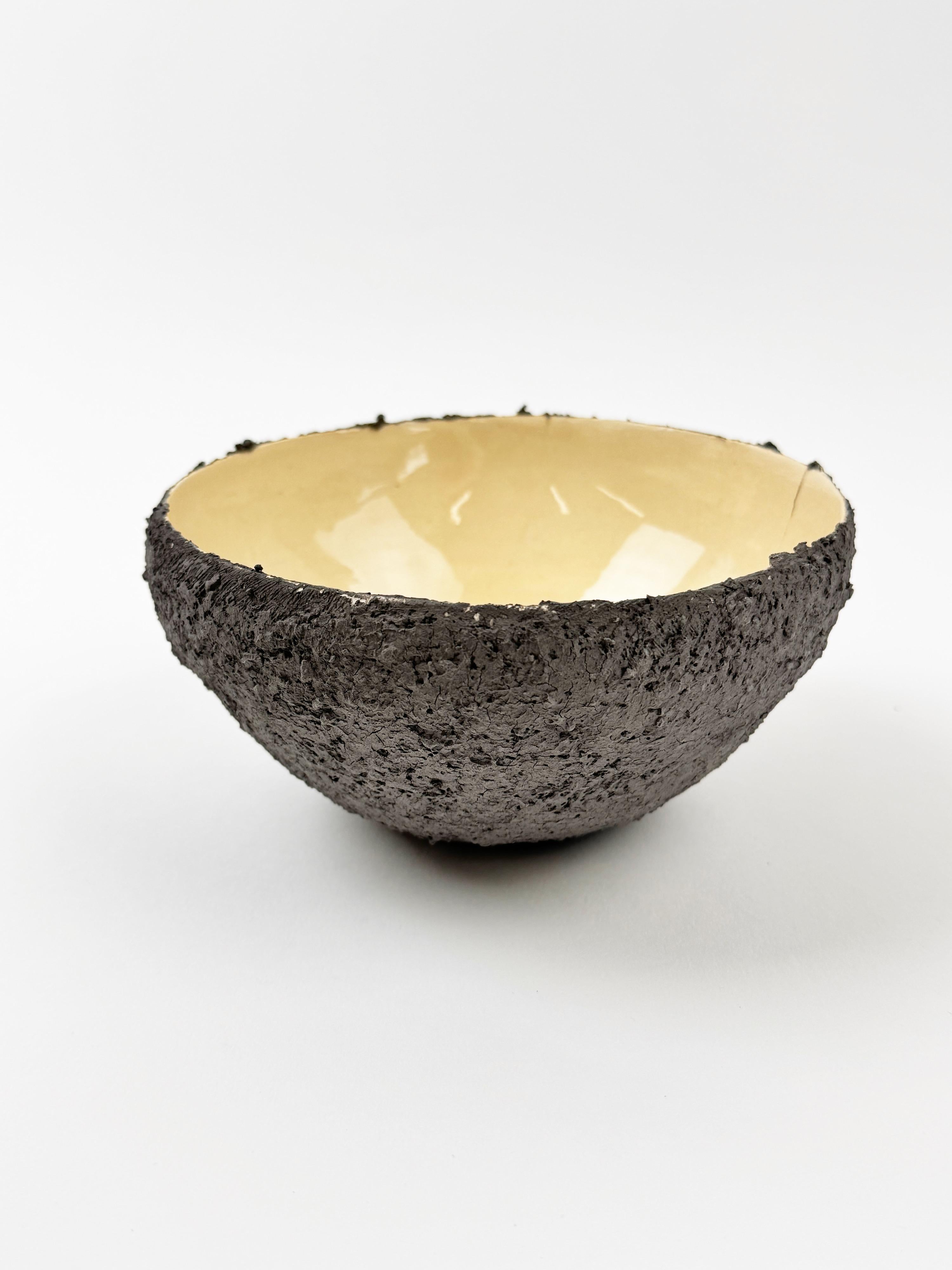Minimalist Sustainable Volcanic Ceramic Bowl  Handbuilt in Lithuania For Sale