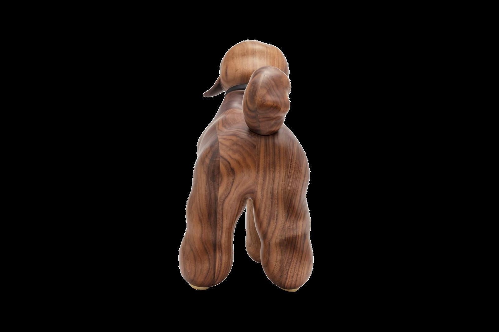 The Sinner at Dusk Walnut Wood Poodle Sculpture  For Sale 5