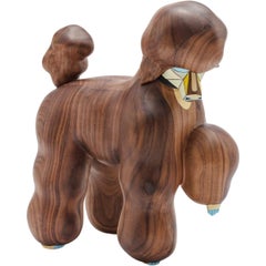 The Sinner at Dusk Walnut Wood Poodle Sculpture 