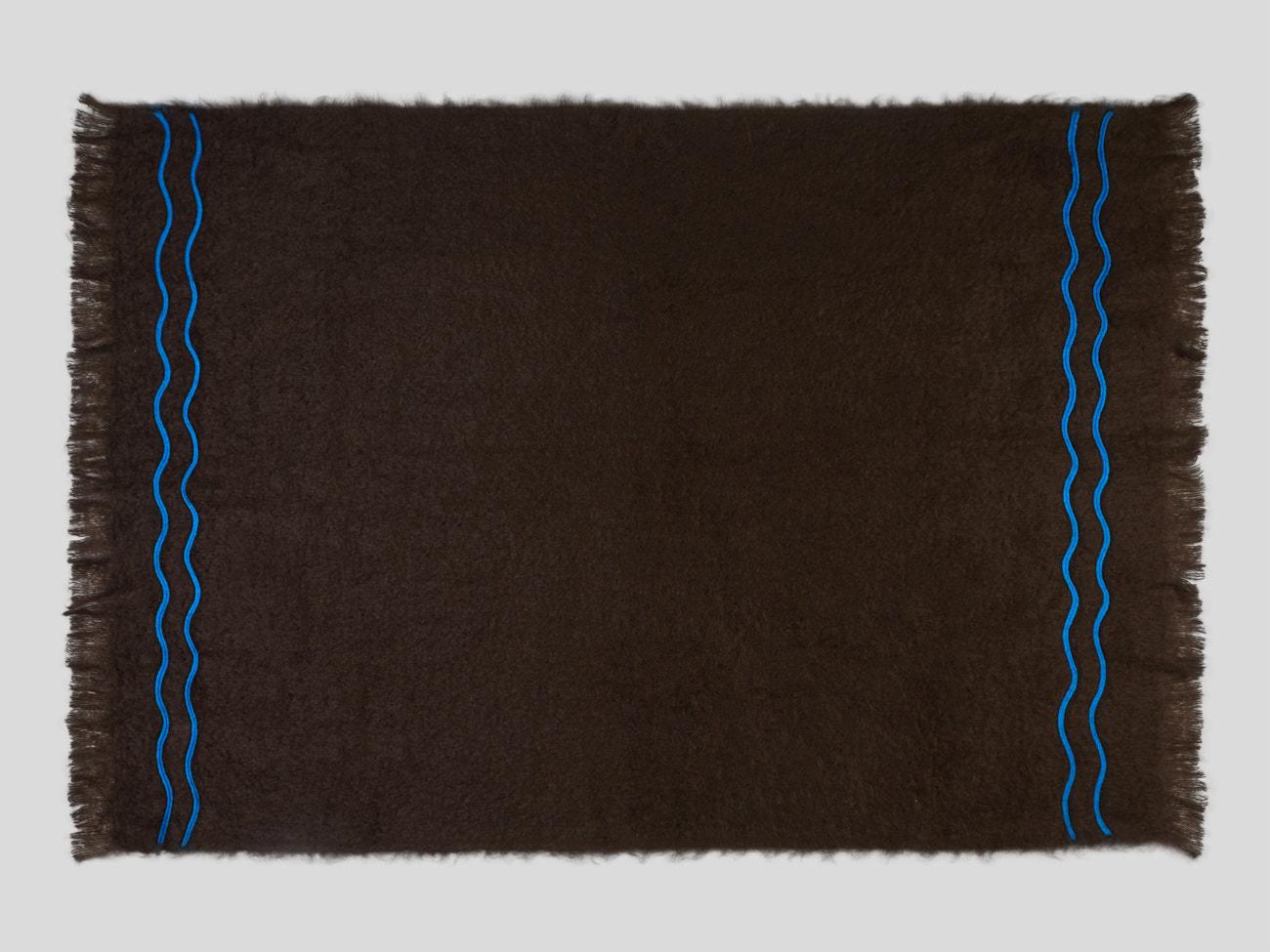 Indian Suter, Hand Embroidered brown Throw Blanket For Sale