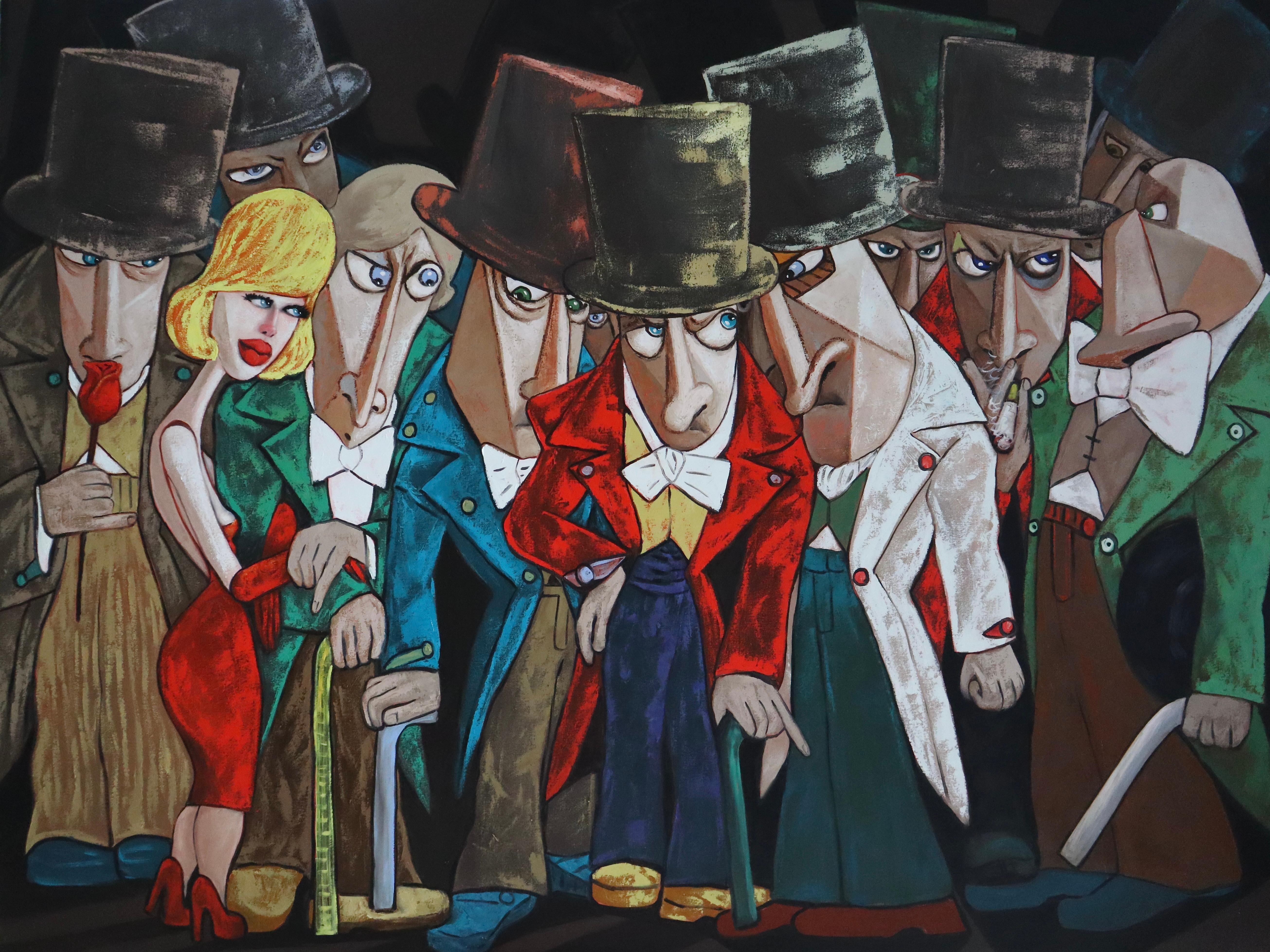 Suthamma (Ta) Byrne Figurative Painting - 10 Angry Men