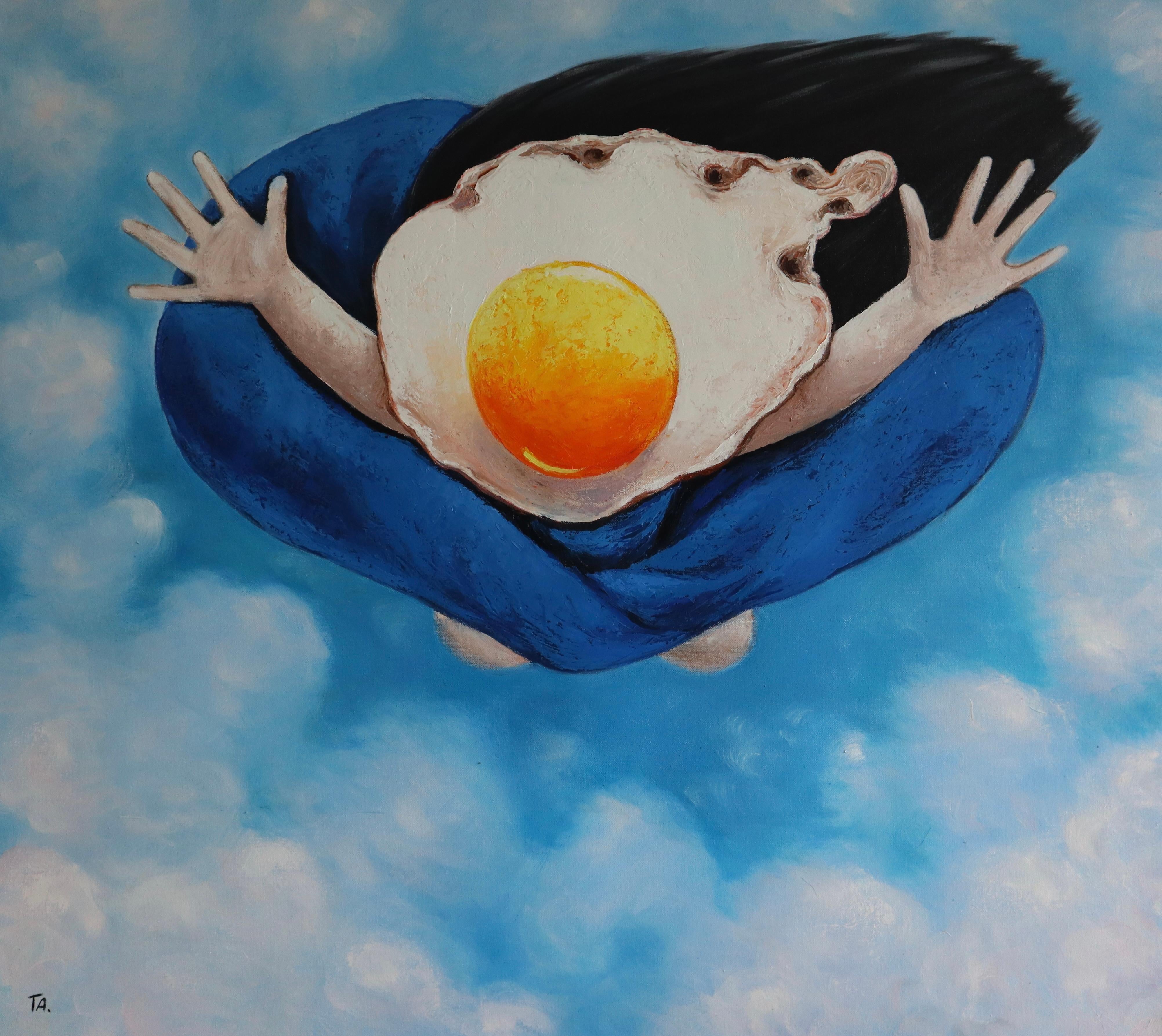 Suthamma (Ta) Byrne Portrait Painting - Egg Girl Flying