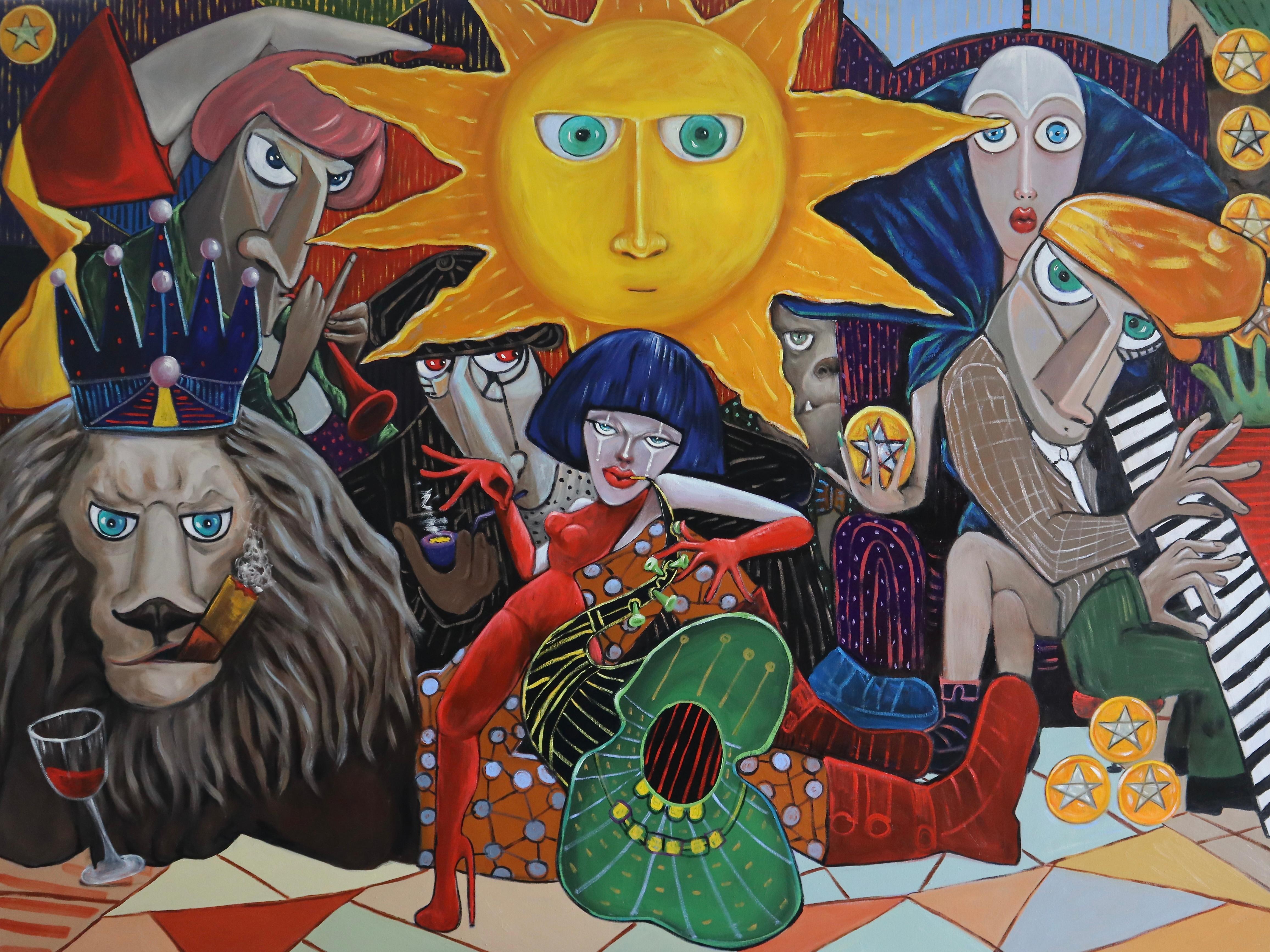 Suthamma (Ta) Byrne - Lady in Red playing the sax while taming the Lion