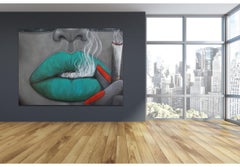 Lady with green lips