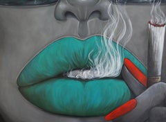 Lady with green lips