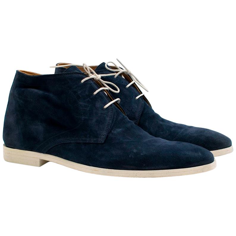Sutor Mantellassi Navy Suede Ankle Boots  7.5