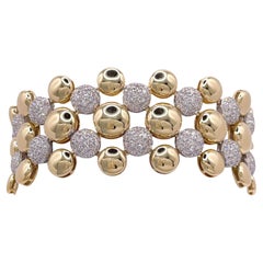 SUTRA Bracciale a bolle con diamanti in oro bicolore 18k