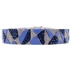 SUTRA 18k White Gold Sapphire and Diamond Bracelet