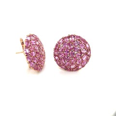 Sutra Ohrringe aus 18KT Roségold mit 16,53 Karat rosa Saphiren und 0,25 Karat Die Diamanten