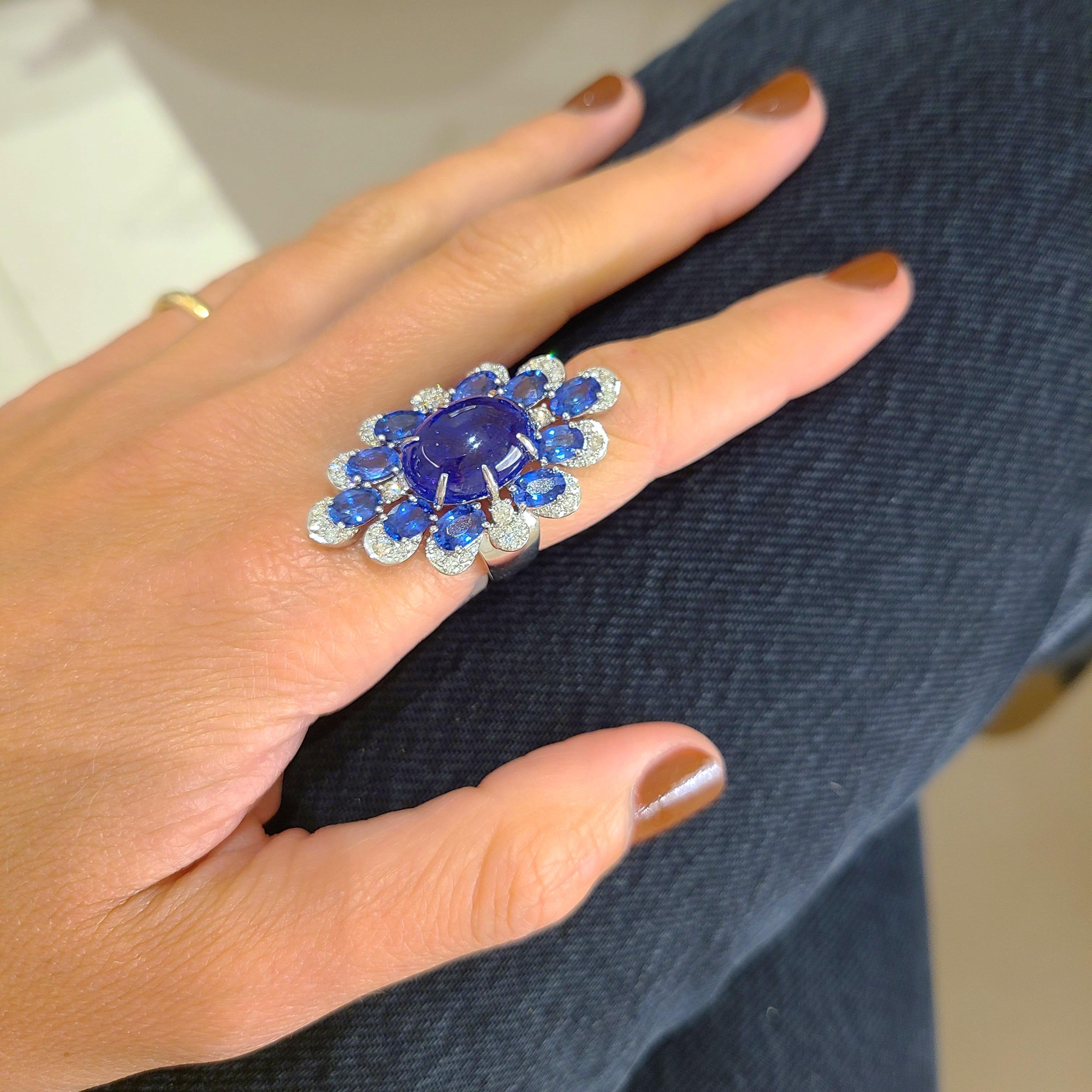 dark blue tanzanite ring