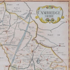 Map of Cambridge 18th century engraving by Sutton Nichols