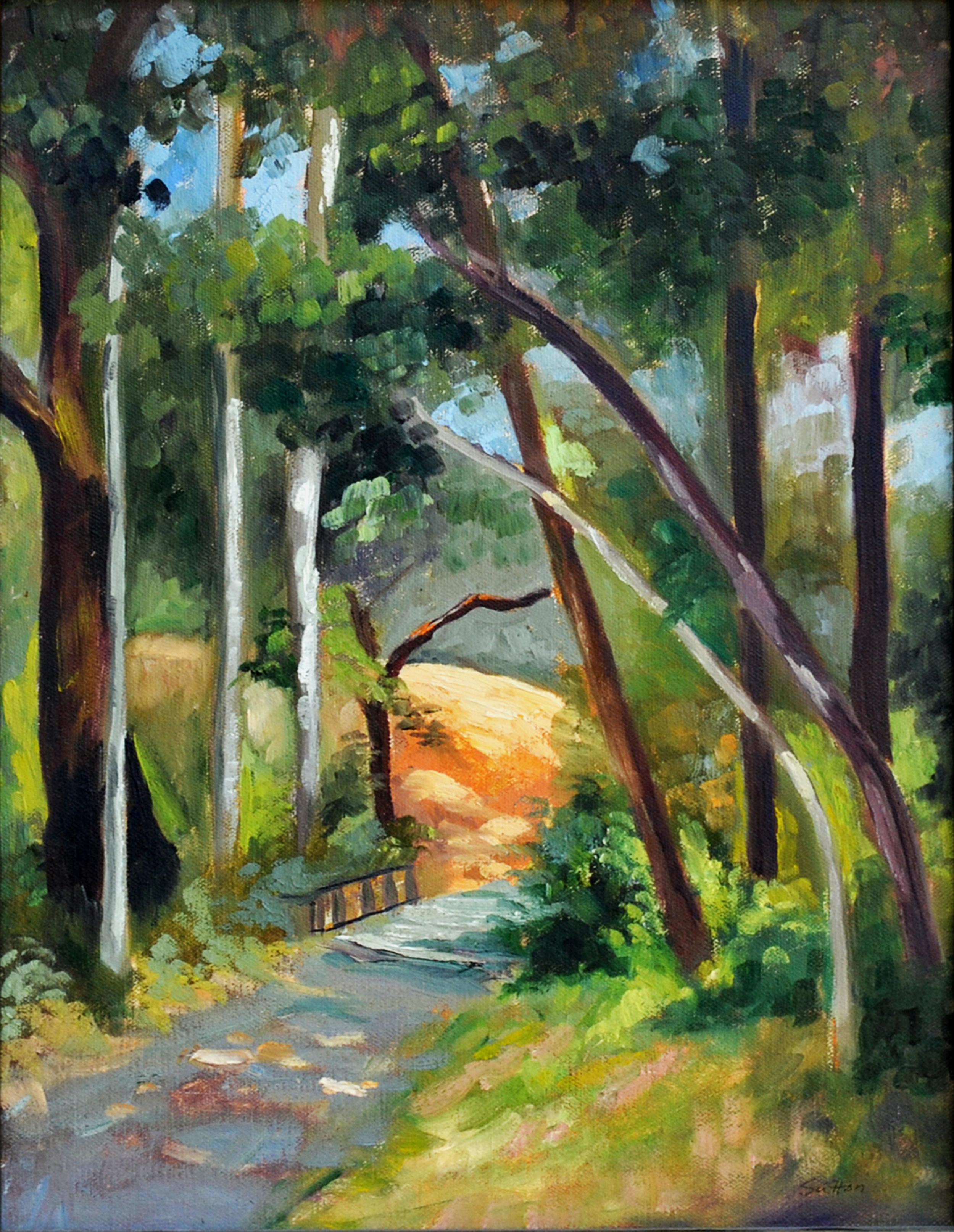 Sutton Landscape Painting - Golden Gate Park Path Landscape