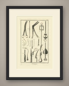 Suture Needles and Screw Instruments, Diderot Chirurgie Plate III, circa 1772