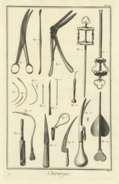 Suture Needles and Screw Instruments, Diderot Chirurgie Plate III, circa 1772