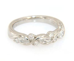 SUWA Marquise and Round Diamond Anniversary Band Ring in Platinum
