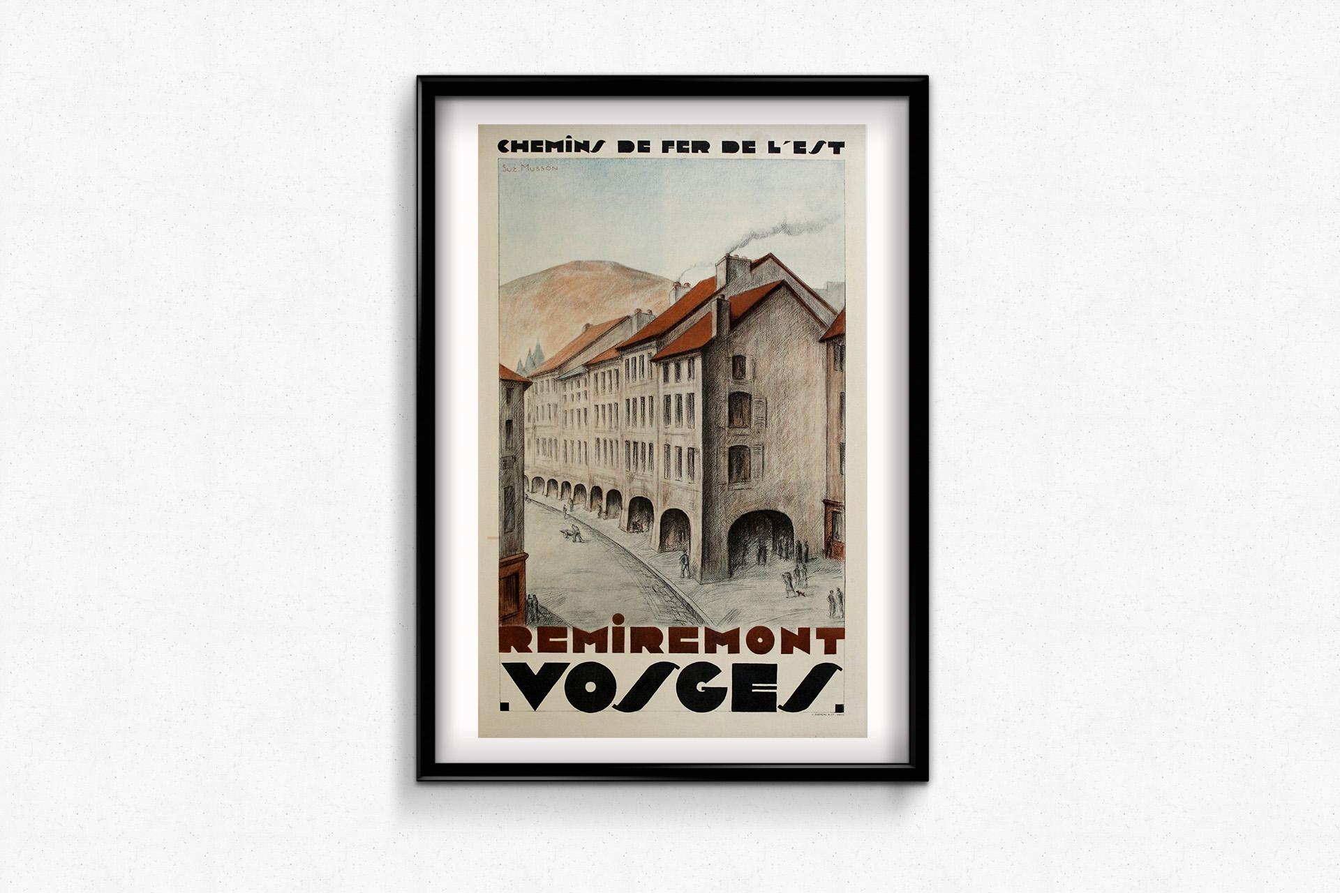 Circa 1930 Original travel poster - Remiremont - Vosges Chemins de fer de l'Est For Sale 2