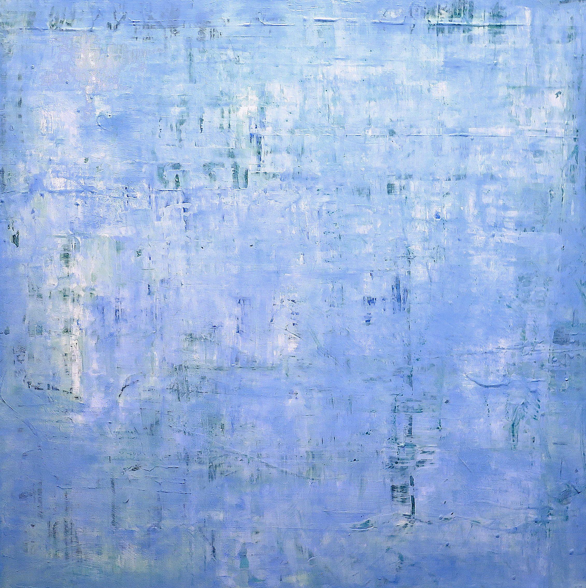 Peinture « Blackberries in the Water Garden » (Noix de mûres dans le jardin d'eau), acrylique sur toile - Painting de Suz Shippey Borski