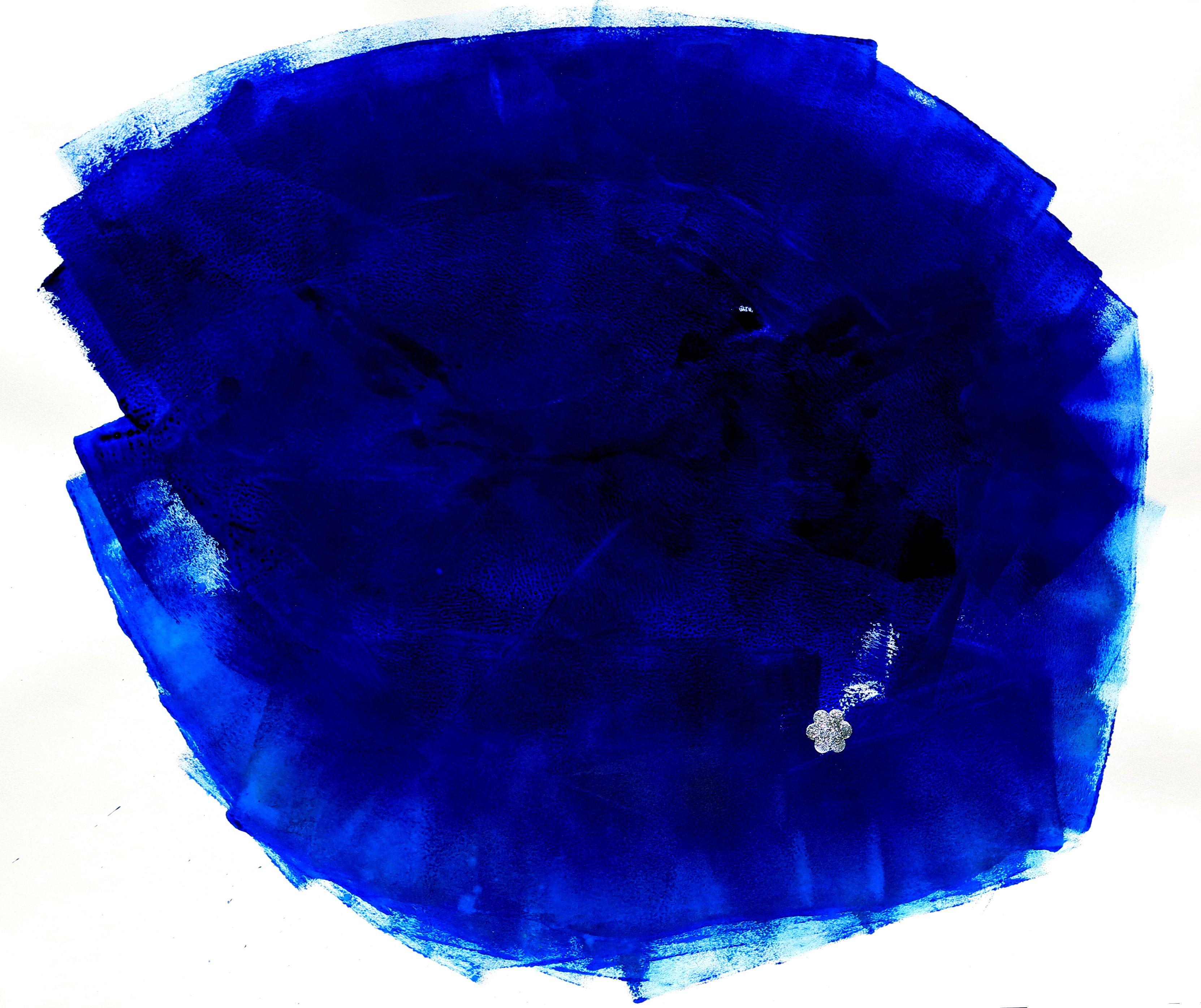 Suz Shippey Borski Abstract Painting - Diamond Sea Flower, Painting, Acrylic on Paper
