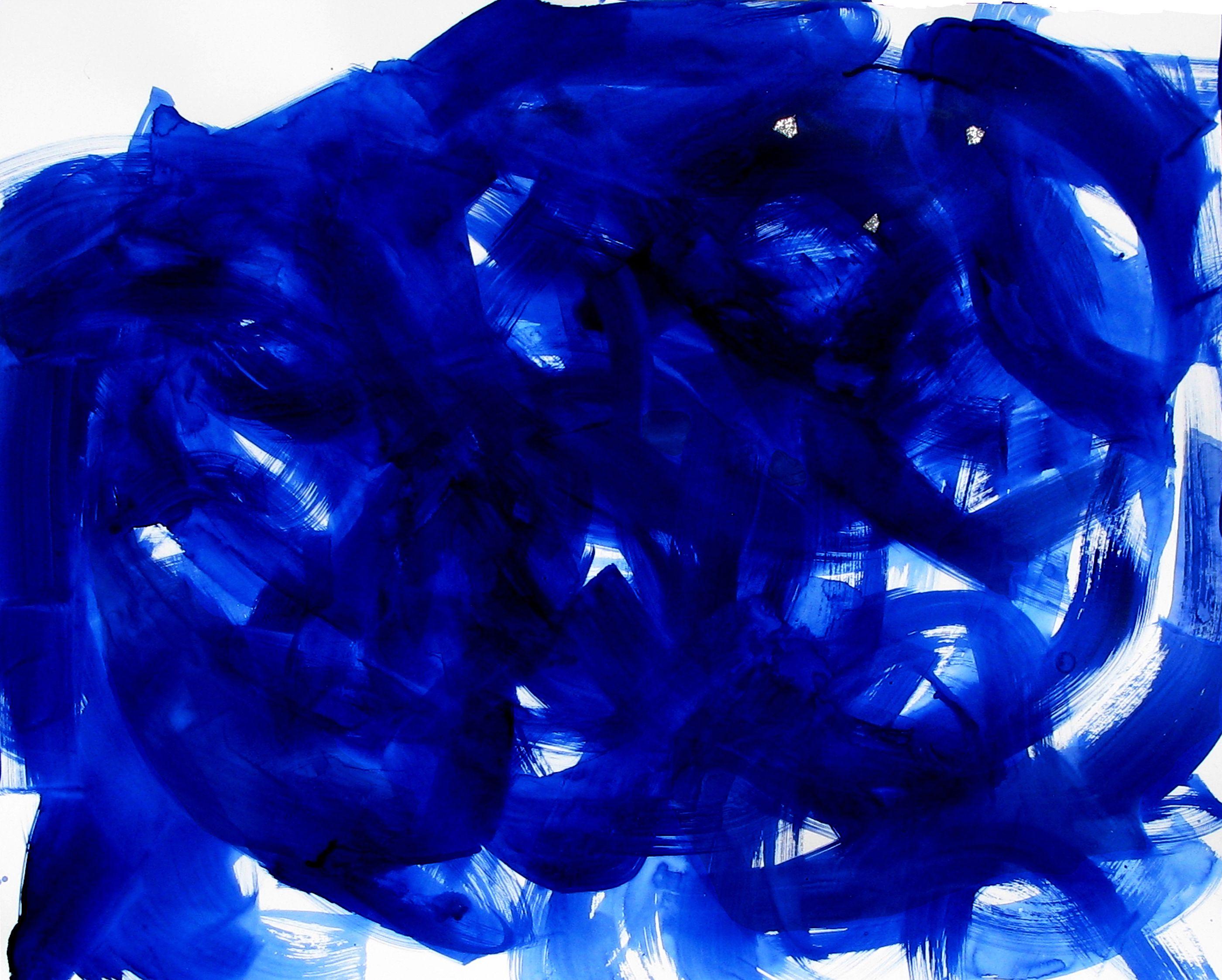 Sapphire Blue Water - SEA Diamonds - on Paper / Abstract Color Field / Fresh, Harmony, Action / High Quality Materials / Frame to your decor or mount / For home or business (hang horizontal or Vertical) / Protective varnish to enhance color /