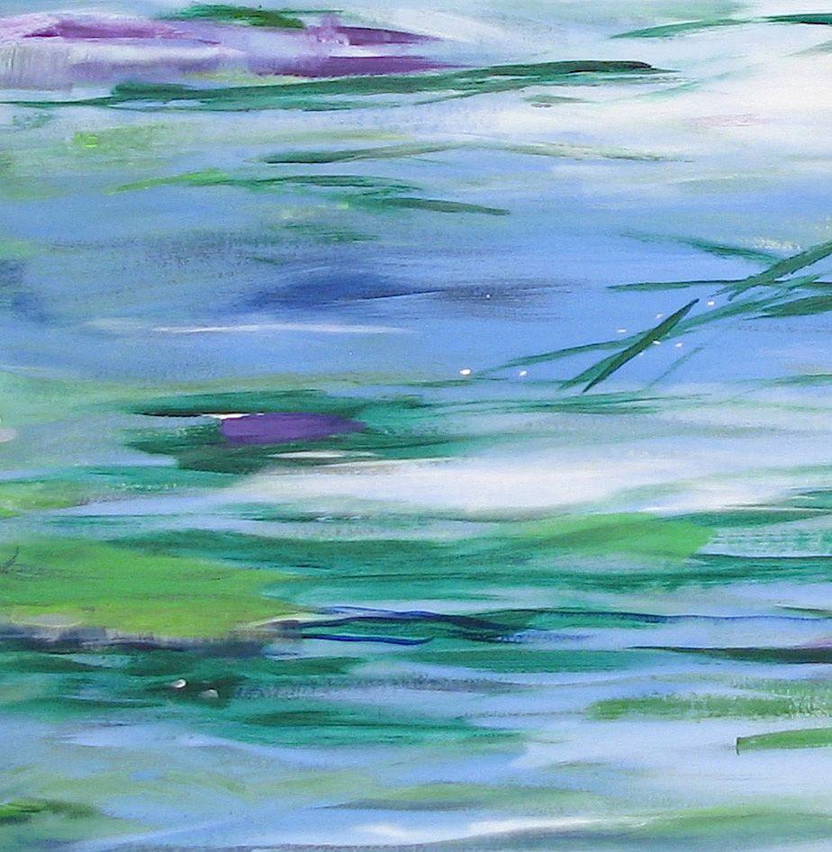 Diamonds on the Pond, Painting, Acrylic on Paper 1