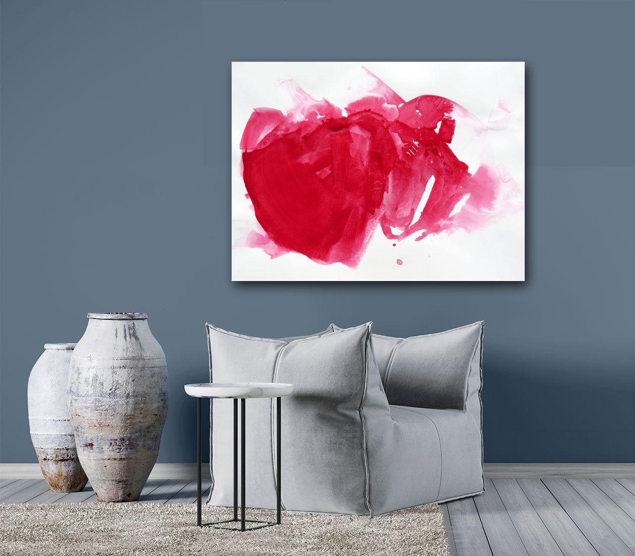 Bacio con rossetto rosso, Pittura, Acrilico su carta - Painting Astratto di Suz Shippey Borski