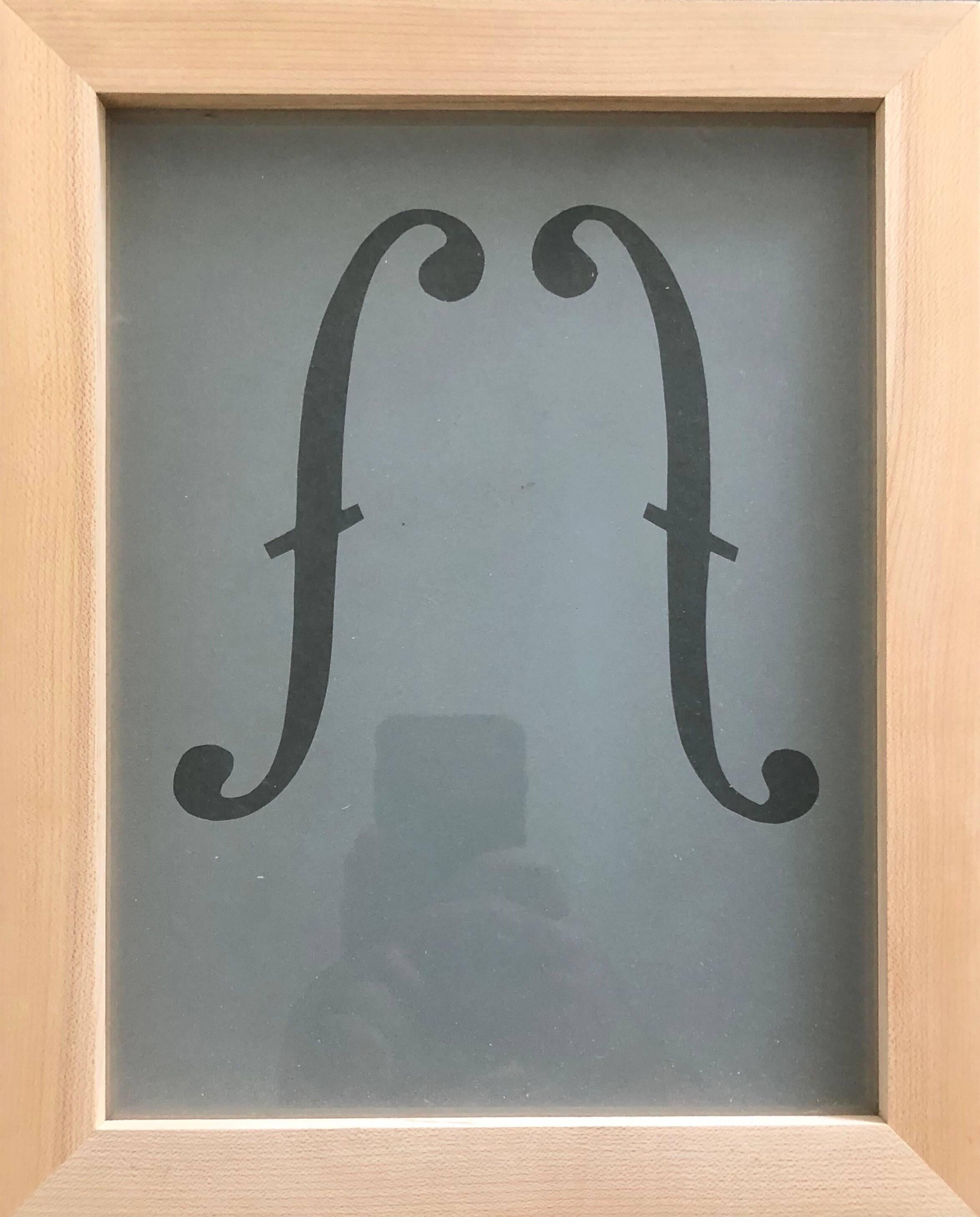 Nota musical grabada al ácido Clave de vidrio Escultura de pared Obra de arte Enmarcada ed. 25 Firmada