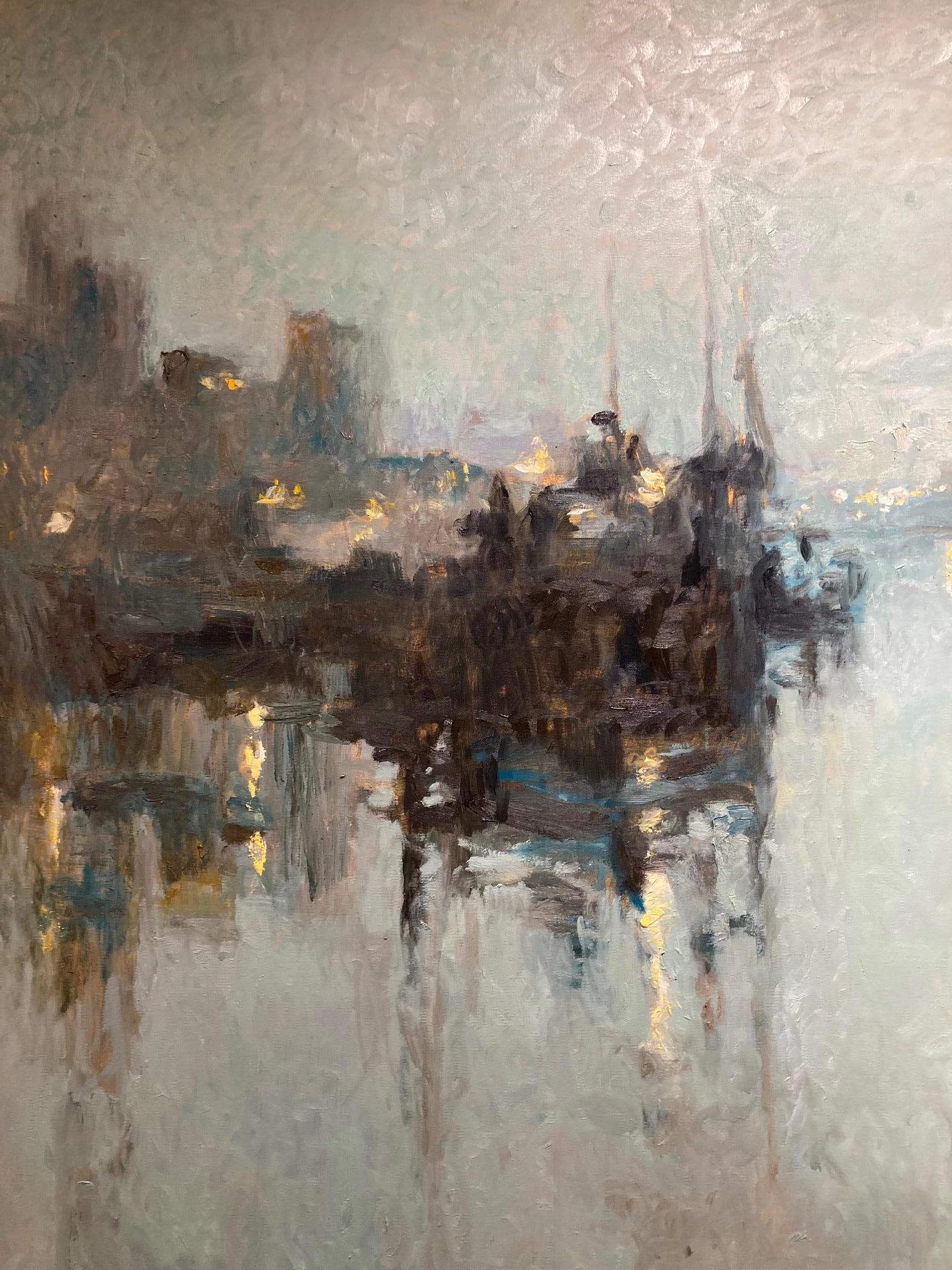 Before the Moment Breaks Ölgemälde auf Leinwand Romance Harbour Auf Lager im Angebot 2