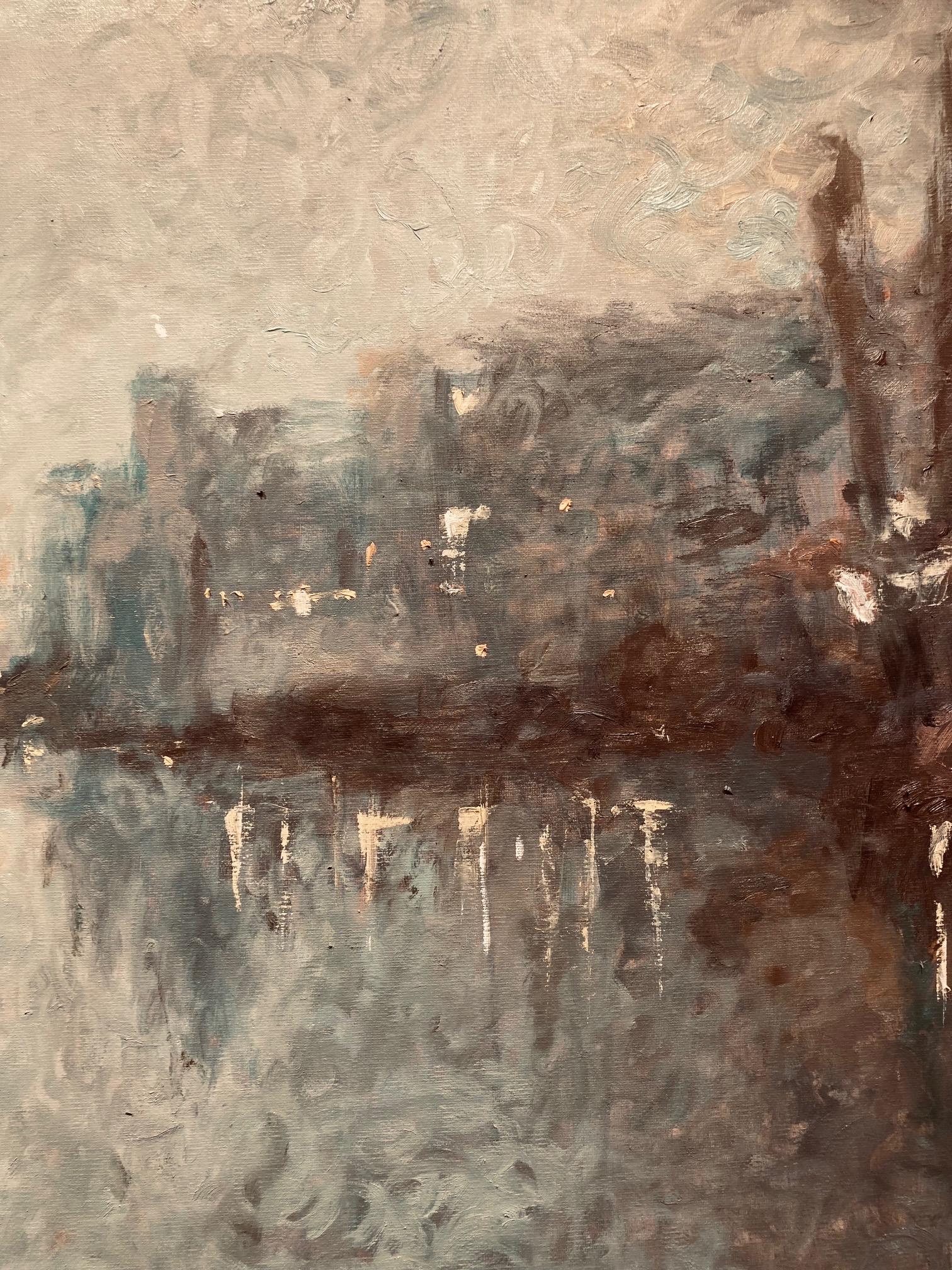 Zwischen Stille und Berührung Ölgemälde auf Leinen Leinwand Contemporary Auf Lager im Angebot 1