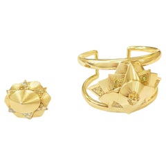 Suzane Bellperon 18K Yellow Gold and Yellow Diamonds set