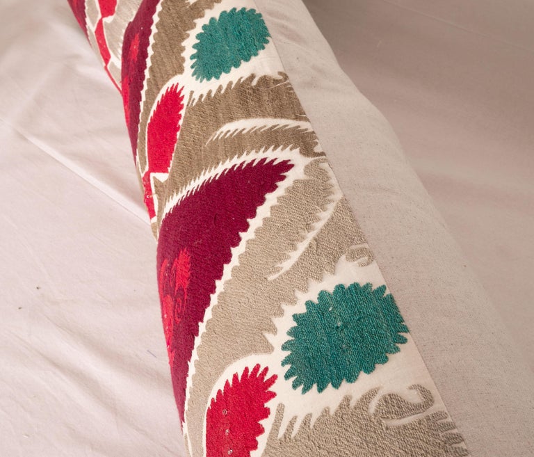 Suzani Body Pillow Case, Made from a Mid-20th C. Uzbek Suzani For Sale 1
