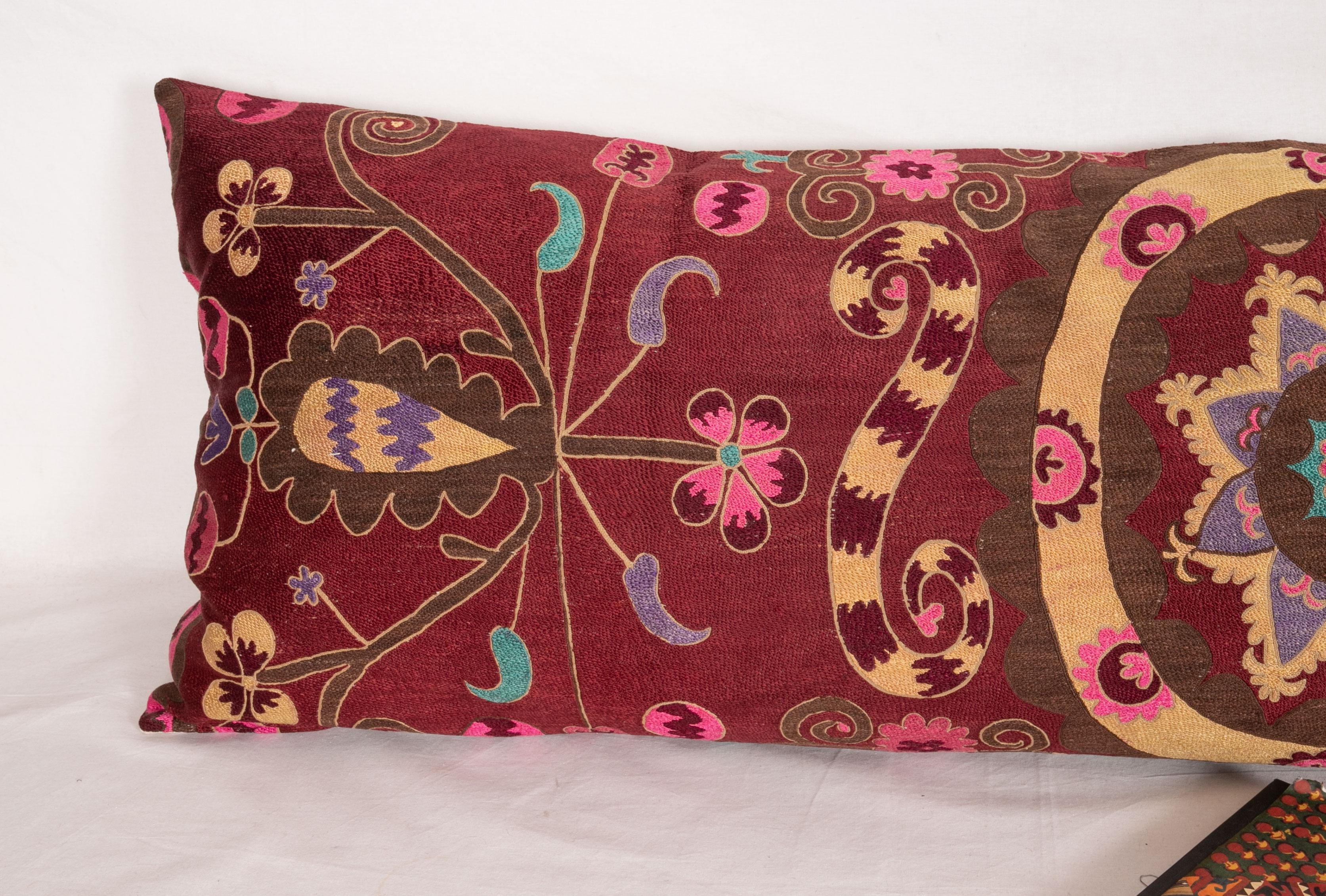 Suzani Body Pillow Fashioned from a Tashkent Suzani, Uzbekistan, 20th Century In Good Condition In Istanbul, TR