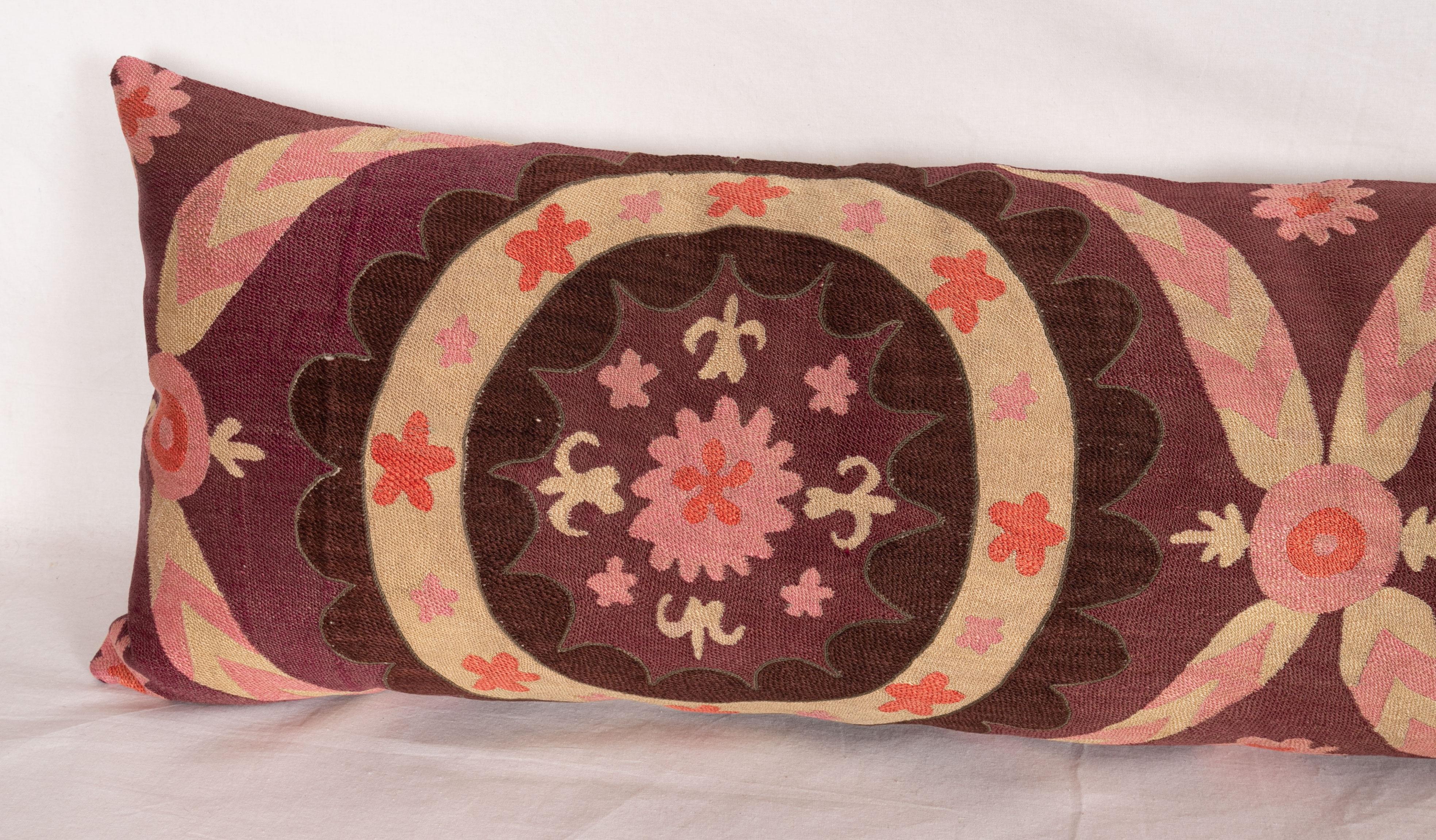 20th Century Suzani Body Pillow Fashioned from a Tashkent Suzani, Uzbekistan