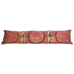 Suzani Body Pillow Fashioned from a Tashkent Suzani, Uzbekistan
