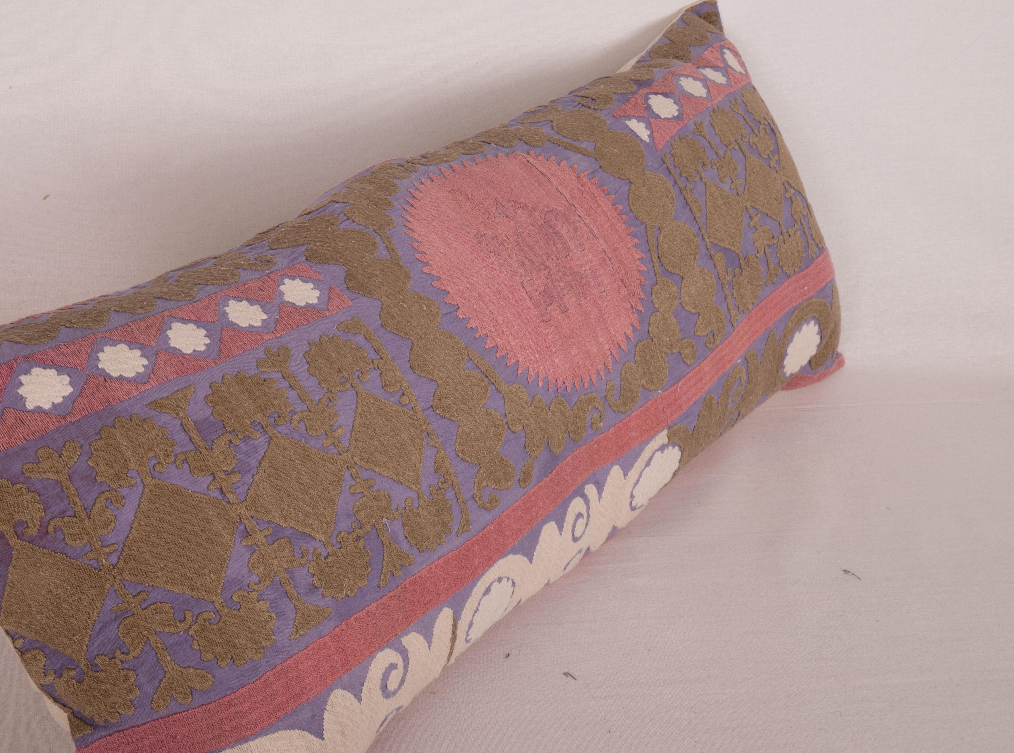 Cotton Suzani Body Pillow, Uzbekistan, Mid-20th C. For Sale