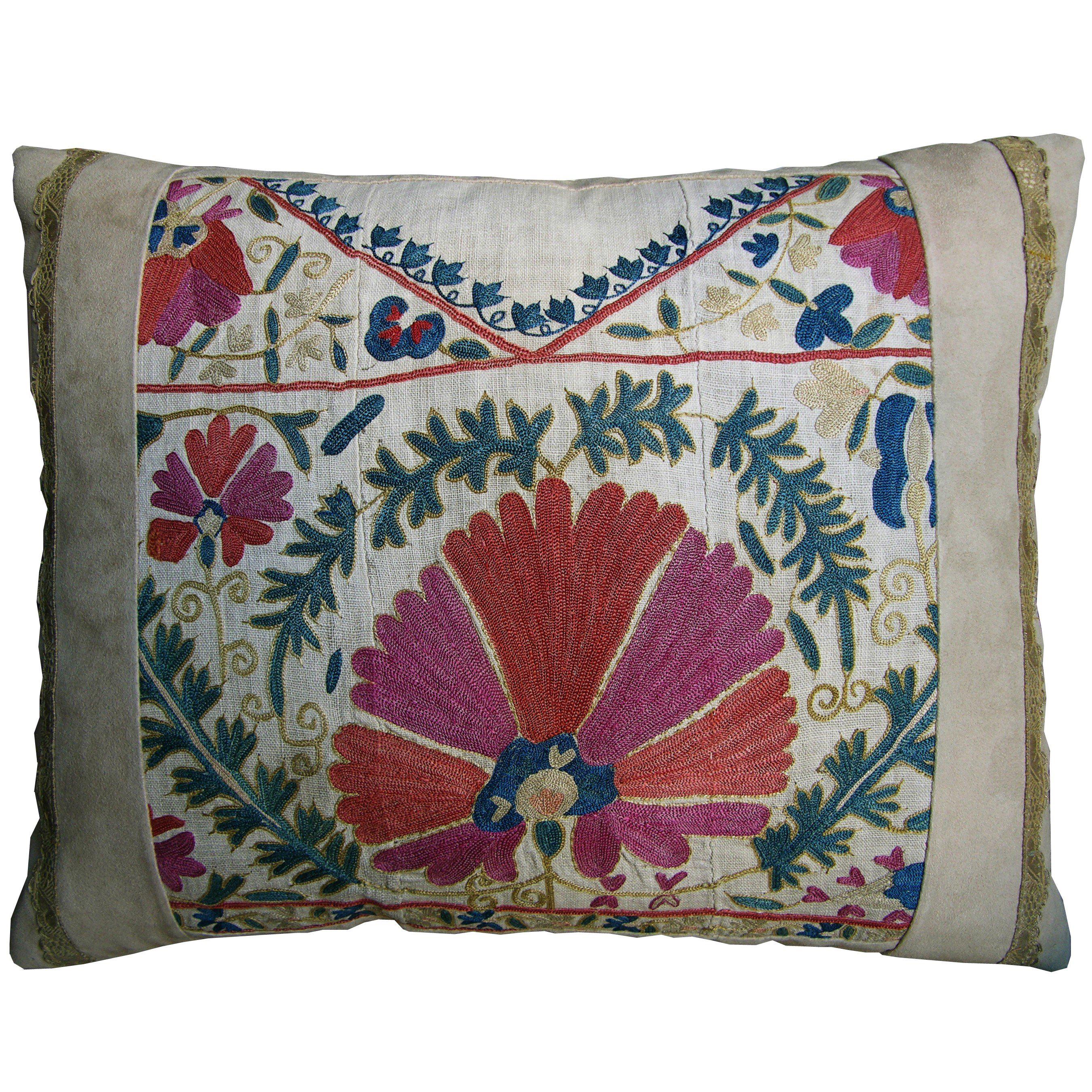 Suzani Embroidered Pillow, circa 1850 1696p