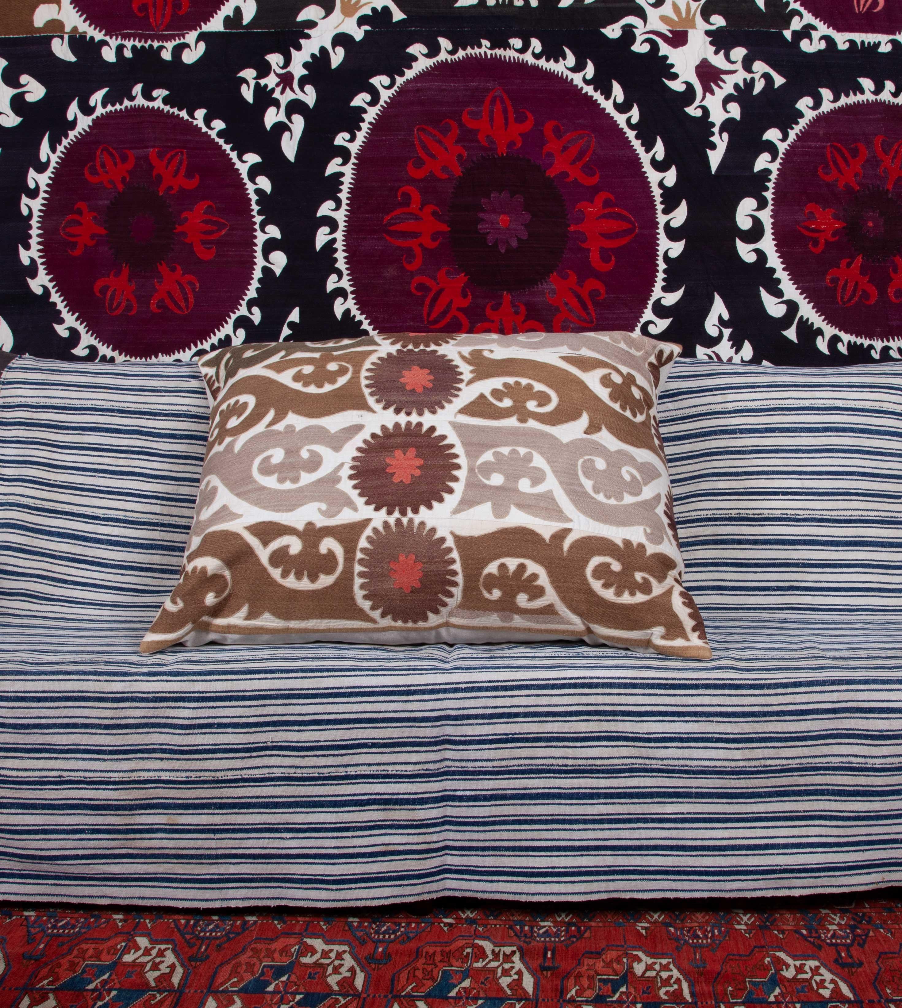 Suzani Floor Cushion Made from an Early 20th Century Uzbek Suzani 1