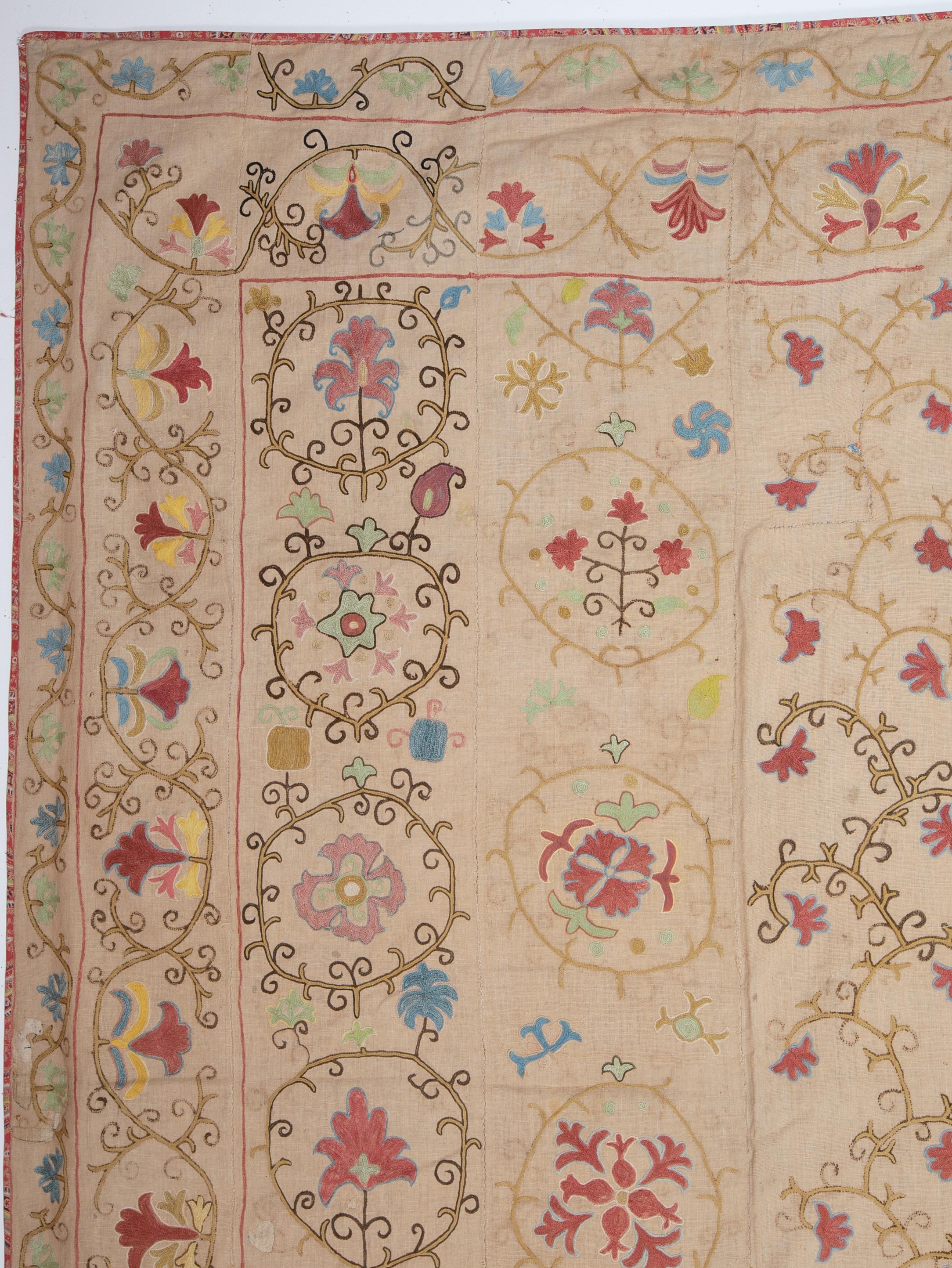 Embroidered Suzani from Bukhara Uzbekistan, Late 19th Century