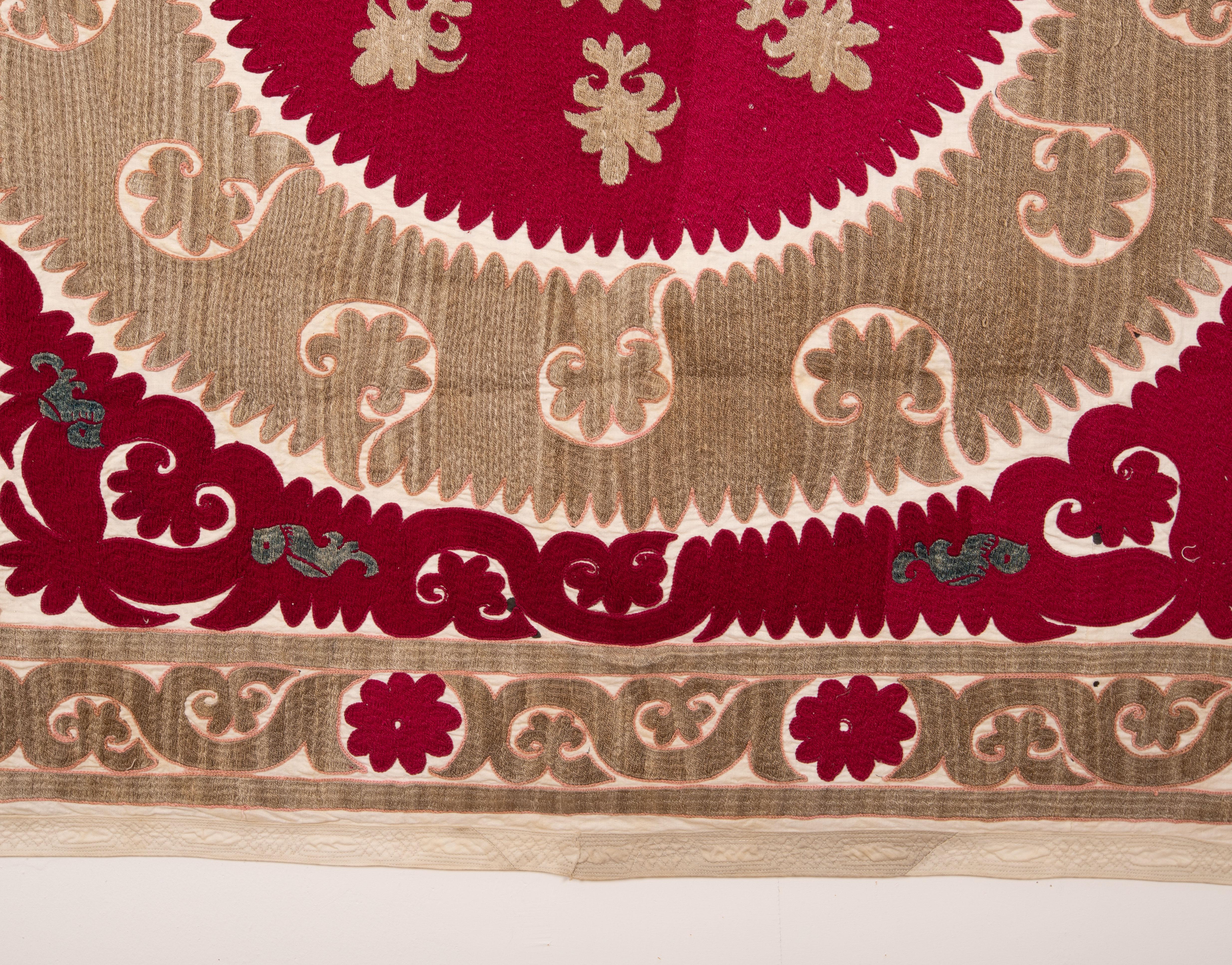 Cotton Suzani from Samarkand, Uzbekistan, 1960s For Sale